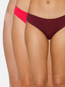 Zivame - Low Rise Full Coverage Bikini Panty Pack Of 3