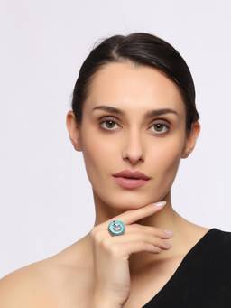 VENI - Silver-Plated Oxidised Elephant Adjustable Finger Ring