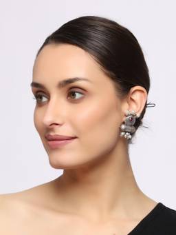 VENI - Silver-Plated Classic Oxidised Drop Earrings