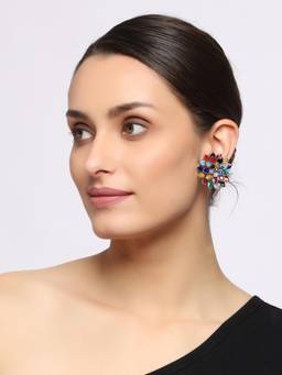 VENI - Silver Plated Floral Stud Earrings
