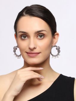 VENI - Silver-Plated Oxidised Classic Studs Earrings