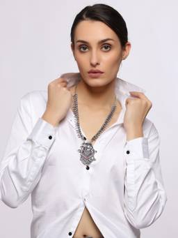 VENI - Silver-Plated German Silver Oxidised Necklace