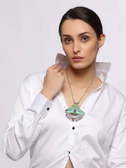 VENI - Silver-Plated German Silver Oxidised Necklace