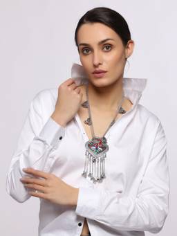 VENI - Silver-Plated German Silver Oxidised Necklace