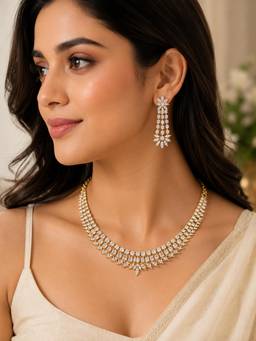 Nuyug - Anvesha zircon necklace set