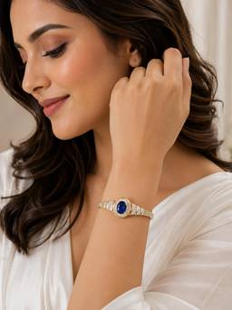 Nuyug - Kasturi Sapphire Oval Zircon Diamond Bracelet
