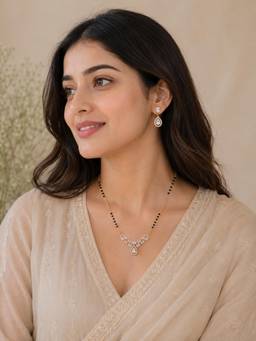 Nuyug - Eternity Solitaire Mangalsutra Necklace Set