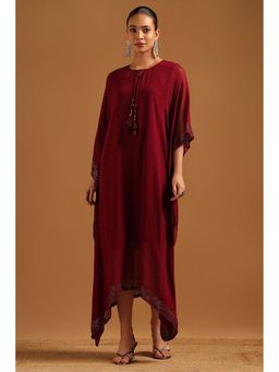 Soch - Wine Embellished/Sequined Flared Sleeves Kaftan