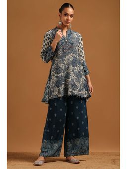 Soch - Indigo Paisley Three Fourth Sleeves Co-ord Set
