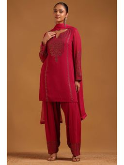 Soch - Pink Embellished/Sequined Full Sleeves Kurta Salwar & Dupatta