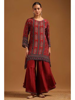 Soch - Maroon Printed Full Sleeves Co-ord Set