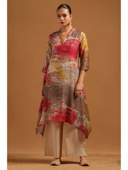 Soch - Multi-Color Abstract Three Fourth Sleeves Kurta & Pant