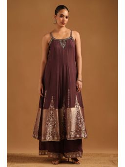 Soch - Wine Embellished/Sequined Sleeveless Co-ord Set