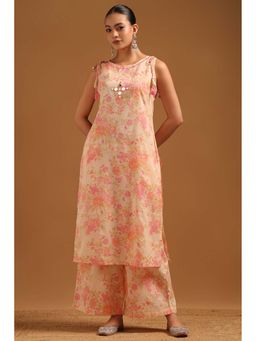 Soch - Peach Floral Sleeveless Co-ord Set
