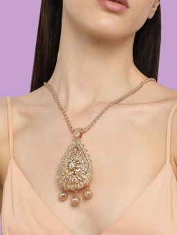 Sohi - Gold Plated Designer Stone Party Necklace For Women