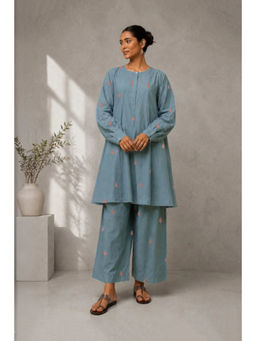 Sutra Art of Clothing - Zen Blue Jamdani Co-ord Set