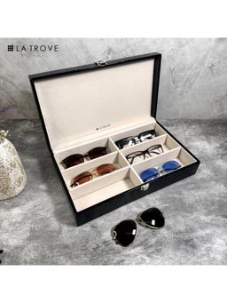 La Trove - Elegant 6 Slot Sunglass Organiser Box Black
