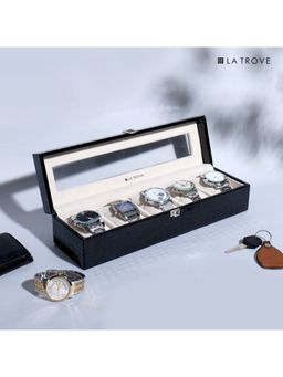 La Trove - 5 Slot Watch Display Box With Glass Top
