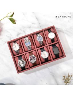 La Trove - Luxury Velvet 8 Slot Watch Tray