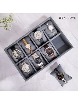 La Trove - Luxury Velvet 8 Slot Watch Tray