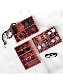 La Trove - Luxury Combo of Watch Belt Sunglass Trays