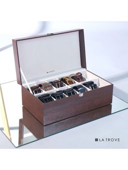 La Trove - Elegant 12 Slot Belt Pocket Square Tie Display Box