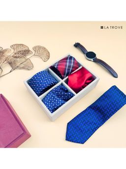 La Trove - Luxury Velvet 4 Grid Tie Organizer Tray Cream