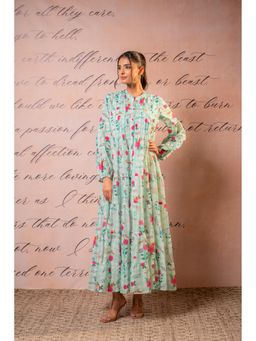 Juniper - Women Green Cotton Typography Dress