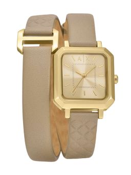 ARMANI EXCHANGE - Women Gold Dial Rectangular Analog Watch - AX5728 (M)