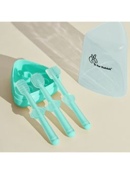 R for Rabbit - Tiny Smiles Pixie Kids Toothbrush-Lake Blue