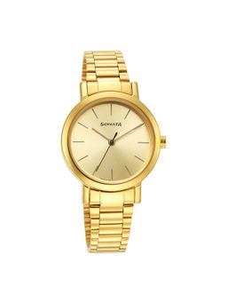Sonata - 8174Ym03 Ladies Essentials Gold Dial Analog Watch for Women