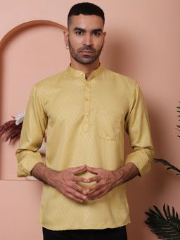 Jompers - Men Beige Pure Cotton Woven Straight Kurta