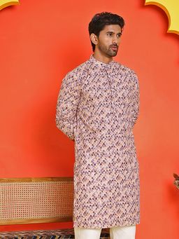 Jompers - Men Purple Printed Kurta