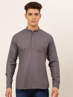Jompers - Men Gold Cotton Solid Straight Kurta