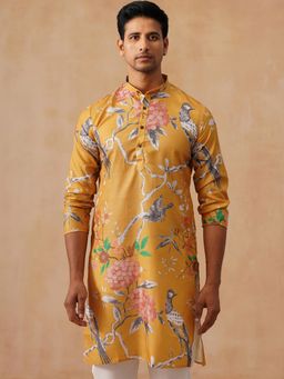 Jompers - Men Mustard Printed Kurta