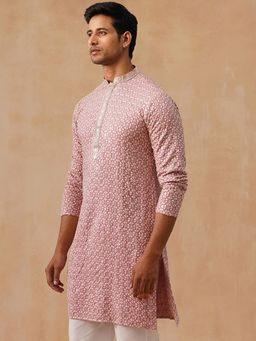 Jompers - Men Pink Embroidered and Sequins Kurta