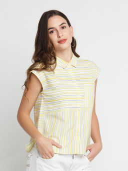 Zink London - Womens Multicolor Striped Top
