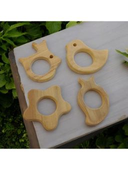 neemtoys - Wooden Teethers Are Designed with Your Babys Safety and Comfort In Mind (Pack of 4)