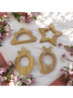 neemtoys - Wooden Teethers Are Designed with Your Babys Safety and Comfort In Mind (Pack of 4)