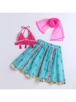 Many Frocks - Full Length Girl Ethnic Lehenga Choli Dupatta