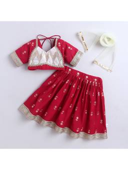 Many Frocks - Full Length Girl Ethnic Lehenga Choli Dupatta