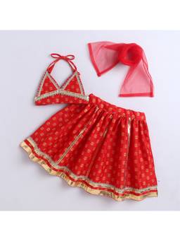 Many Frocks - Full Length Girl Ethnic Lehenga Choli Dupatta
