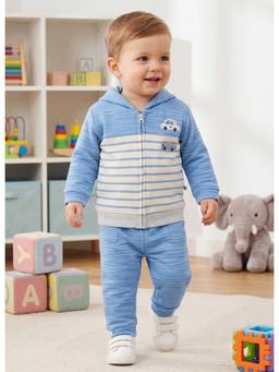 Bumzee - Blue Boys Full Sleeves Cotton Hoodie With Pant