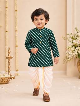 Vastramay - Navy Blue Rayon Striped Thigh Length Kurta And Dhoti