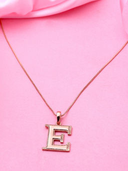 Estele - Rose Gold Plated Elegant E Charm Alphabet Initials Pendant for Women