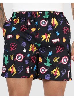 Bewakoof - Marvel Men Black Avengers All Over Printed Boxer