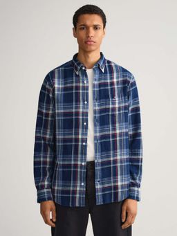 GANT - Men Blue Checked Regular Fit Shirt