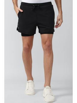 Van Heusen - Men Black Solid Casual Shorts