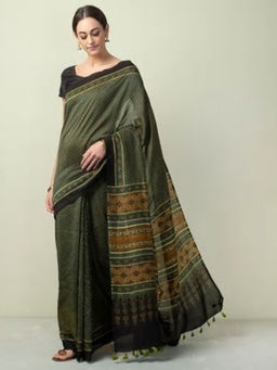 Fabindia - Cotton Silk Ajrakh Print Sari