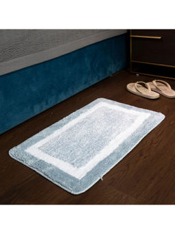 EZ Life - Elegance Gray White Microfibre Floor & Bath Mat (L 60 x W 40 cms)